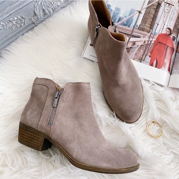 Lucky Brand Shoes - Lucky Brand Breah Suede Leather Ankle Zip Booties